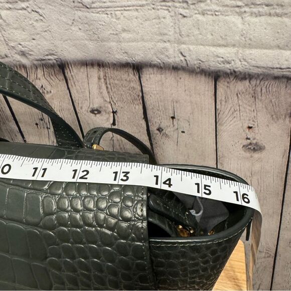 Senreve Green Croc Embossed Dragon Maestra Convertible Bag Large Structured - Picture 11 of 13